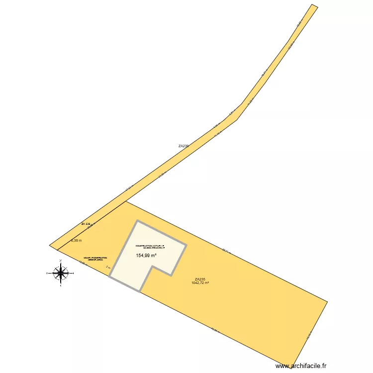 cadastre. Plan de 1  et 155 m²