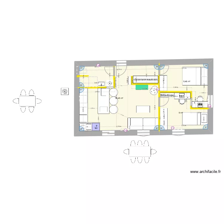 Chessy Elec b. Plan de 3  et 49 m²
