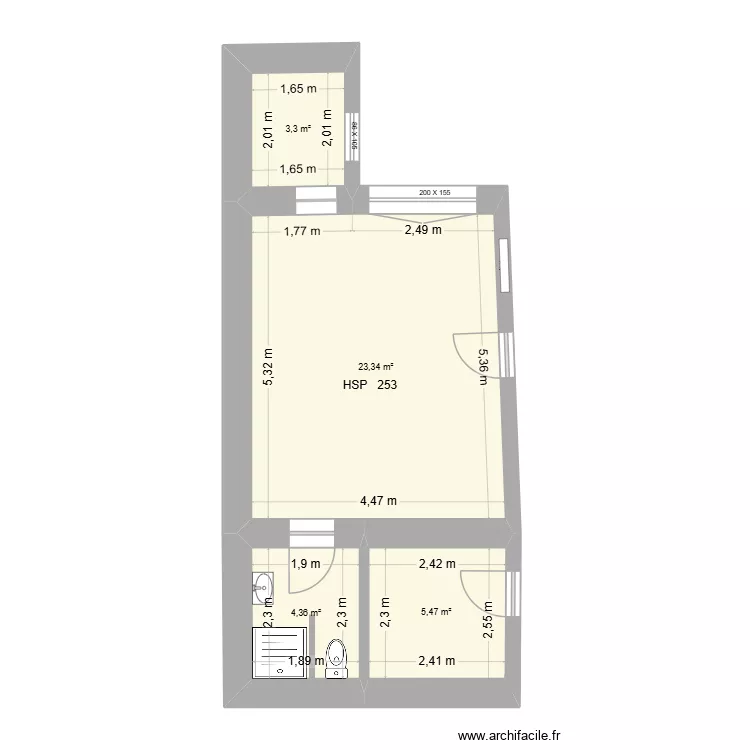CHARLOTTE 3. Plan de 4  et 36 m²