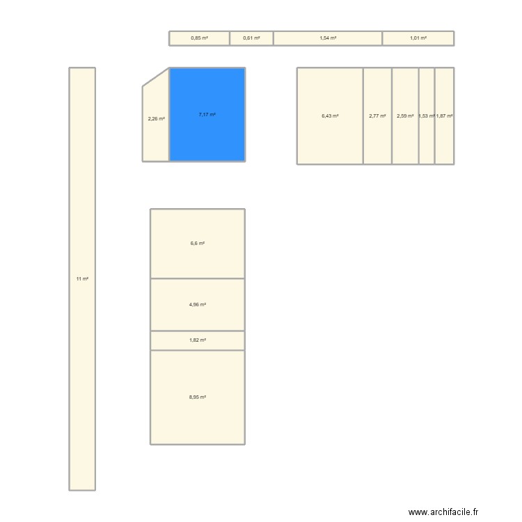 potager 2025. Plan de 16 pièces et 62 m2