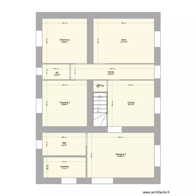 Marboeuf - EDL. Plan de 12  et 70 m²