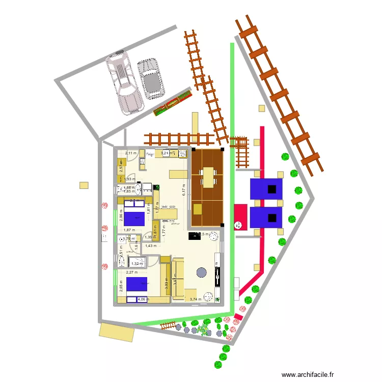 roc3ka1. Plan de 5  et 75 m²