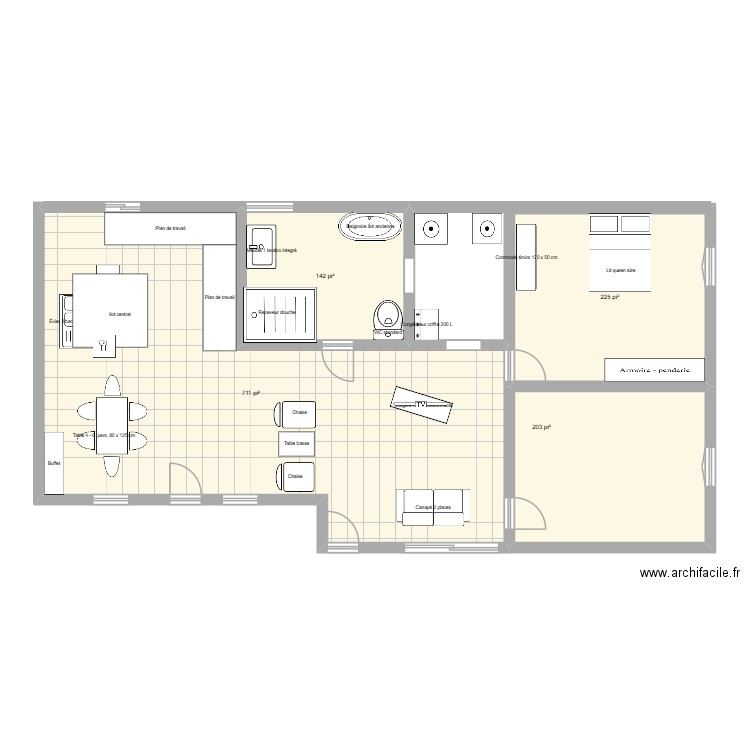 maison pascal. Plan de 4 pièces et 119 m2
