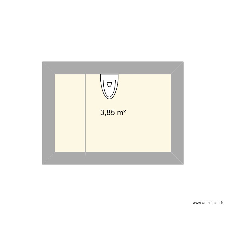 Salle de bain. Plan de 1 pièce et 4 m2