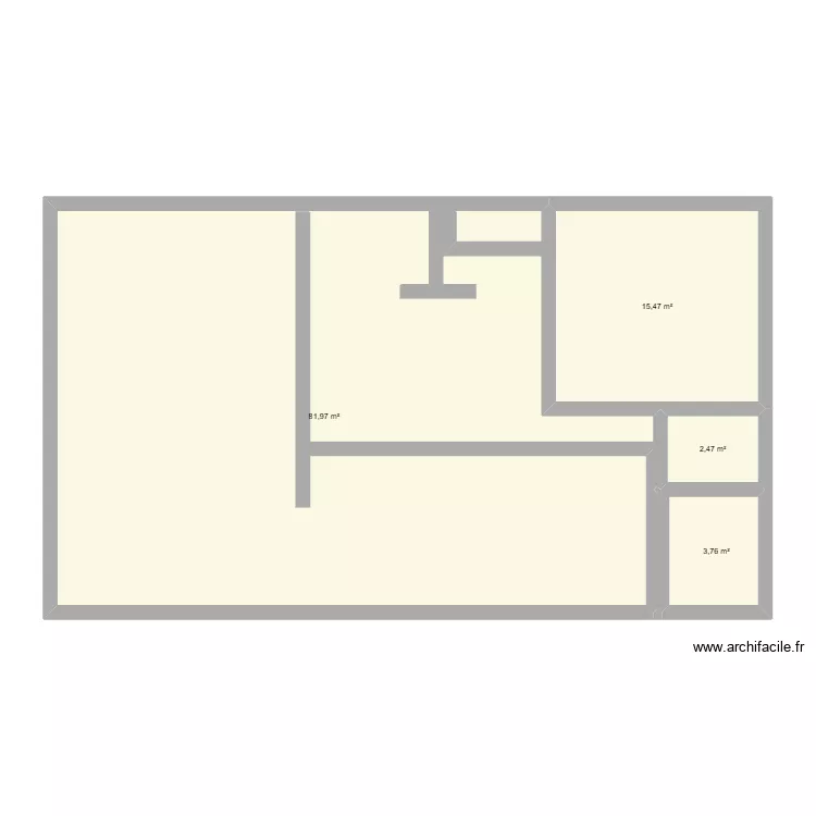 bas. Plan de 4 pièces et 104 m²