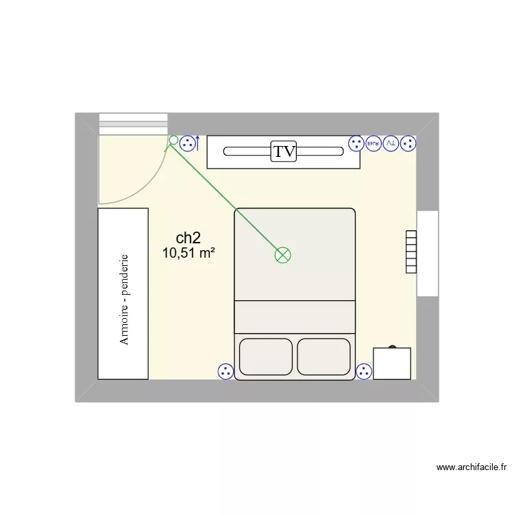 chambre2. Plan de 1 Pièce et 11 m² chambre2. Plan de 1 Pièce et 11 m²