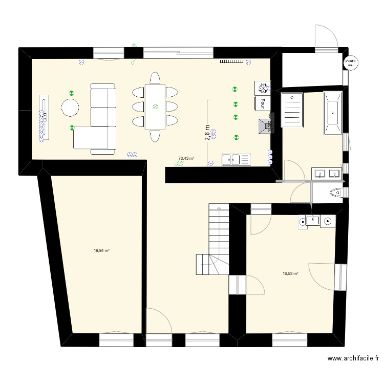 plan maison. Plan de 4 pièces et 110 m2