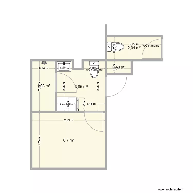 MARGNOLLES. Plan de 5 pièces et 15 m²