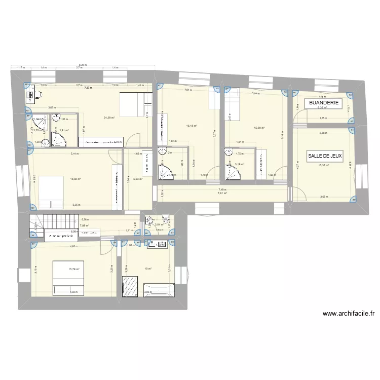 CHAMBRES FILLES. Plan de CHAMBRES FILLES. Plan de