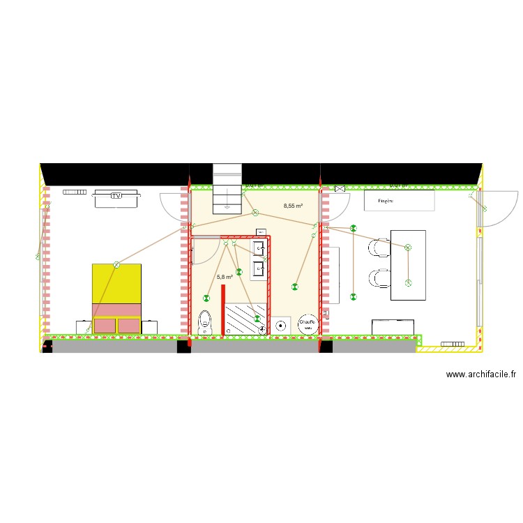 AGASSE nouveau. Plan de 4 pièces et 14 m2