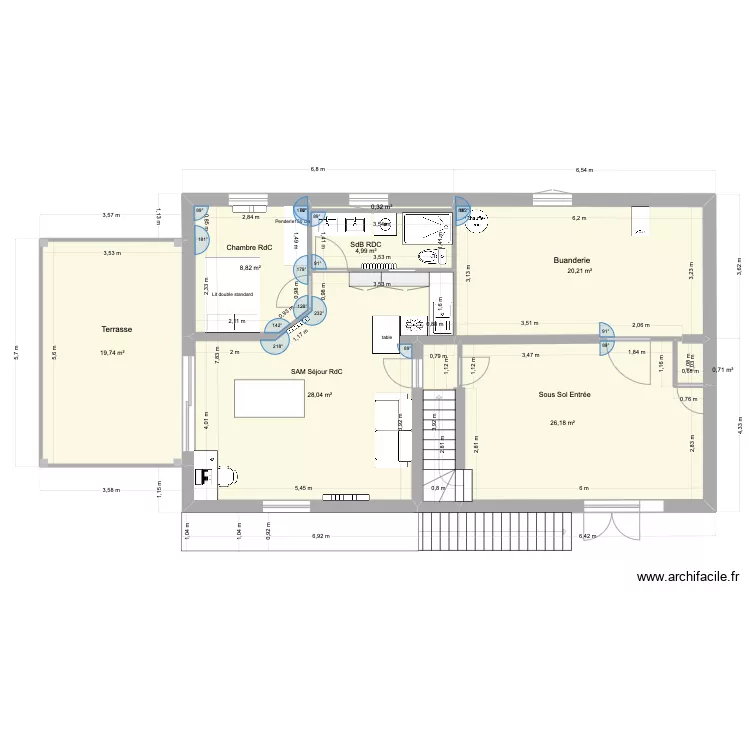 mamie V4 sans isolation ext&eacute;rieure. Plan de 0 pièce et 0 m2