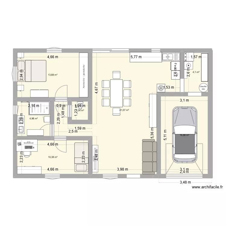 plan 2. Plan de 7 Pièces et 92 m²