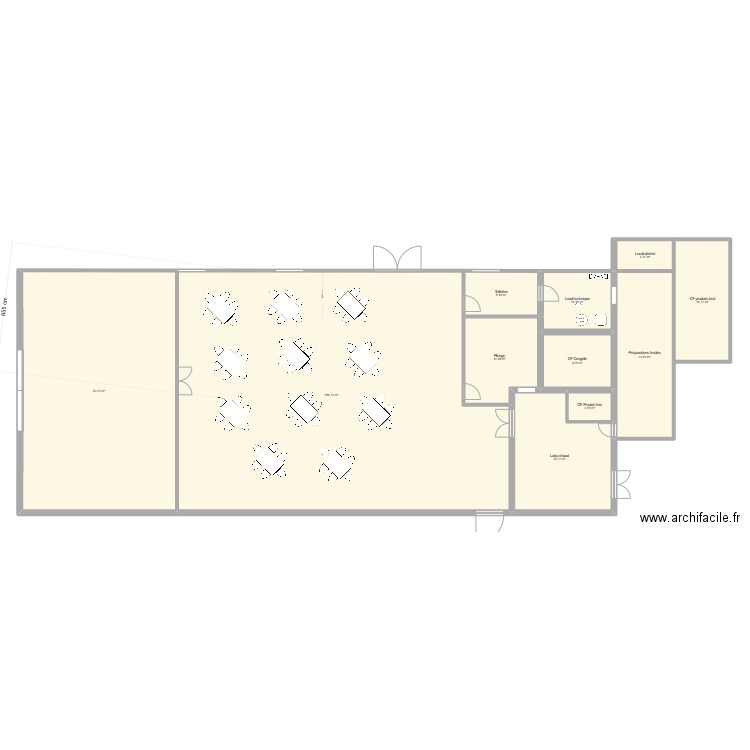Laboratoire traiteur arinthod 234. Plan de 11 pièces et 396 m2