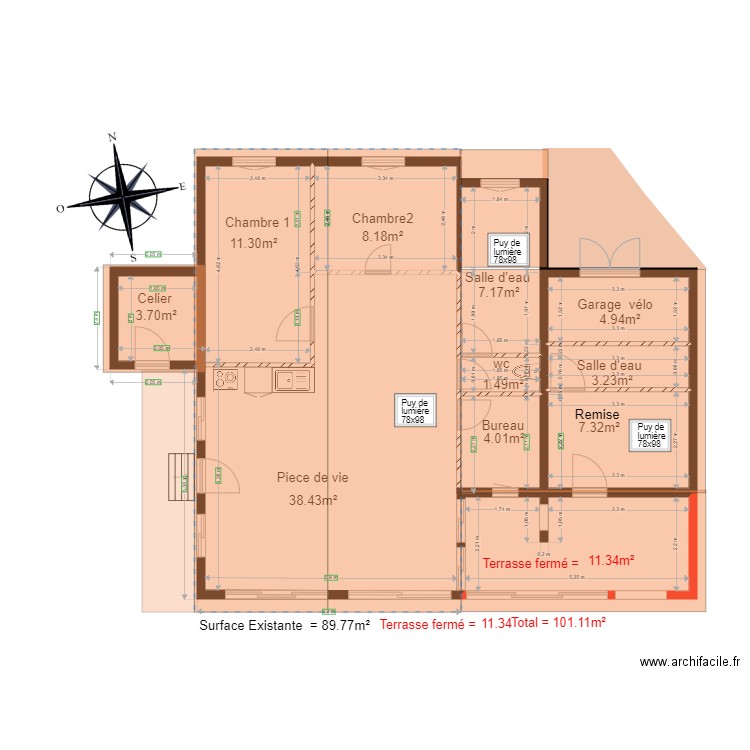 extension       chalet 46 . Plan de 0 pièce et 0 m2