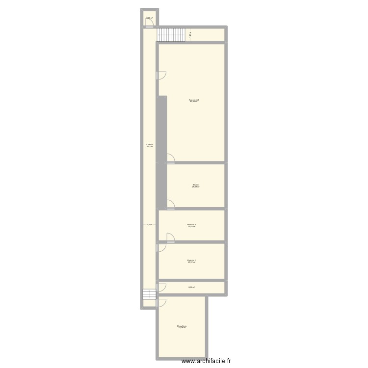 MJC ss sol. Plan de 10 pièces et 267 m2