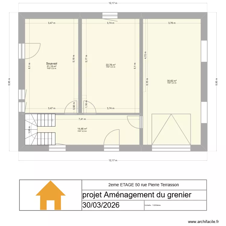 rdc. Plan de 4  et 89 m²
