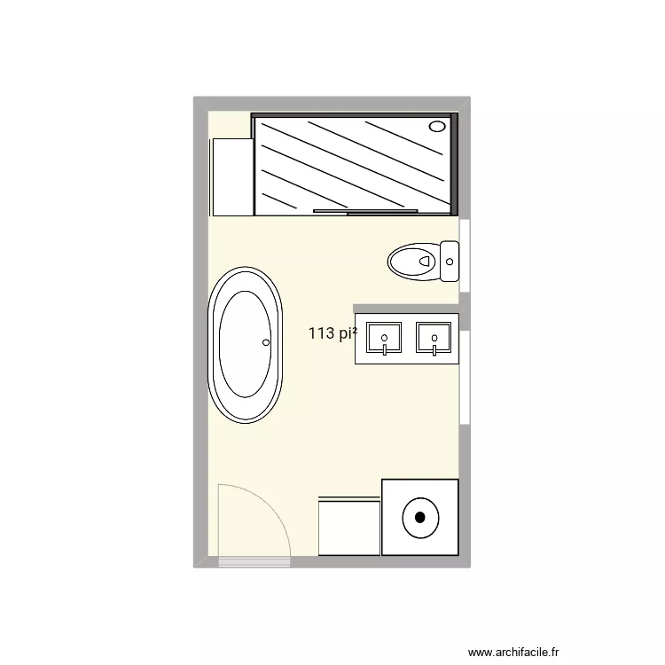 Salle de bain Vincent laveuse superpos&eacute; 2. Plan de 