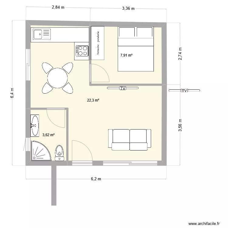 garage am&eacute;nag&eacute;. Plan de 