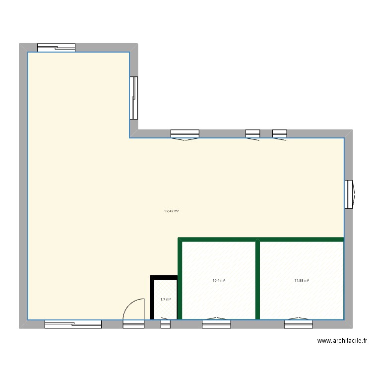 Mais. Plan de 4 pièces et 143 m2