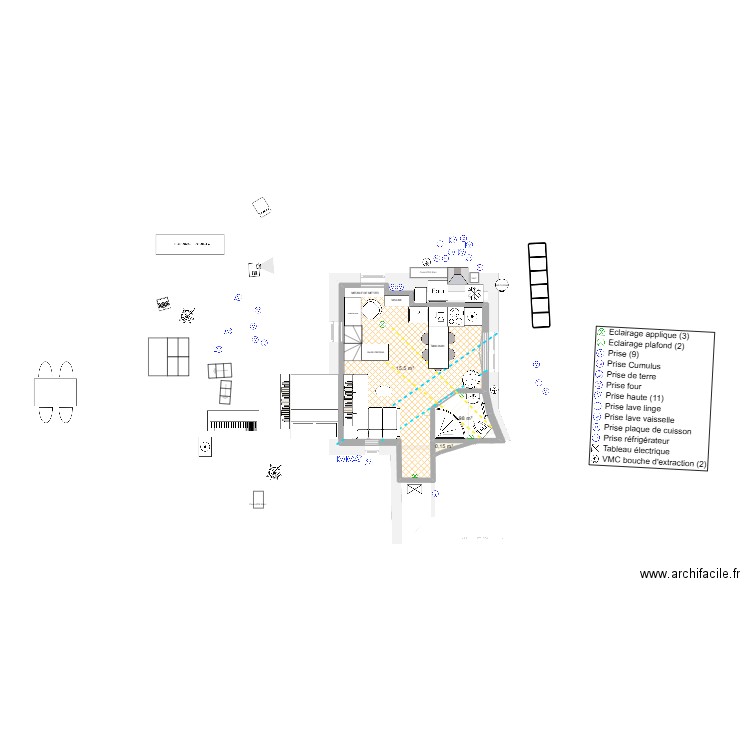 BOITE KICK ASS 2. Plan de 3 pièces et 18 m2