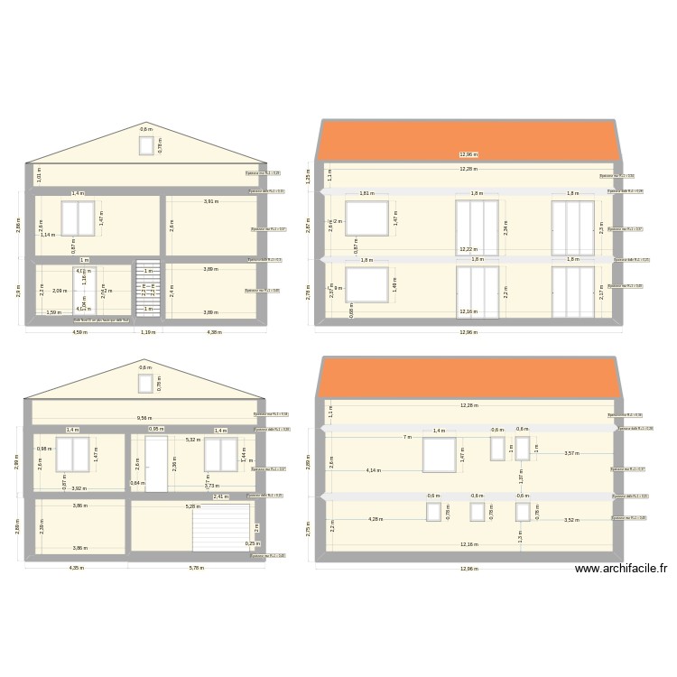 Reconstruction Maison coupe 01-2026. Plan de 0 pièce et 0 m2