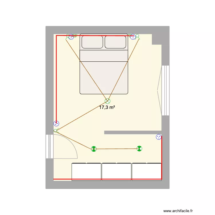 CHAMBRE INDIA. Plan de 1 Pièce et 17 m² CHAMBRE INDIA. Plan de 1 Pièce et 17 m²