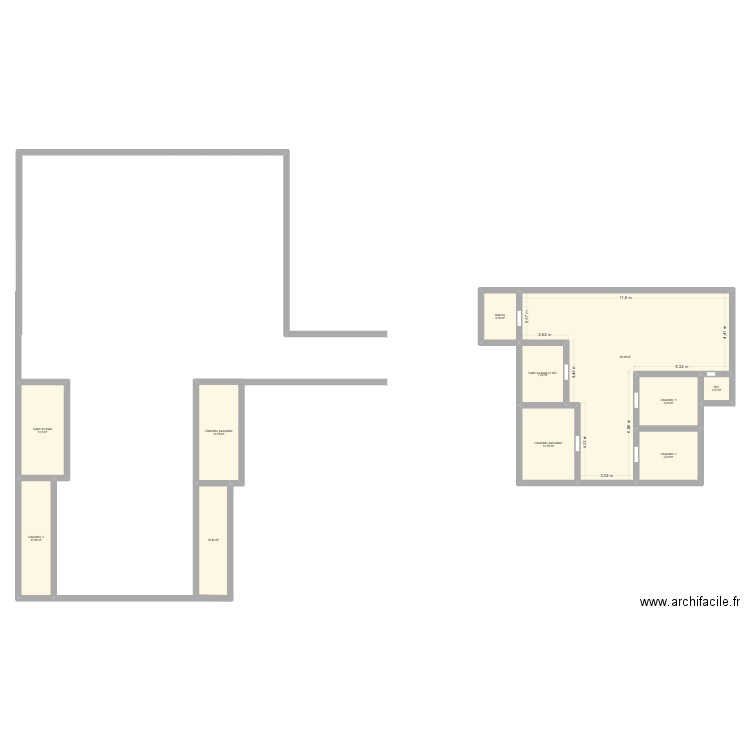 Appartement moderne. Plan de 11 pièces et 157 m2
