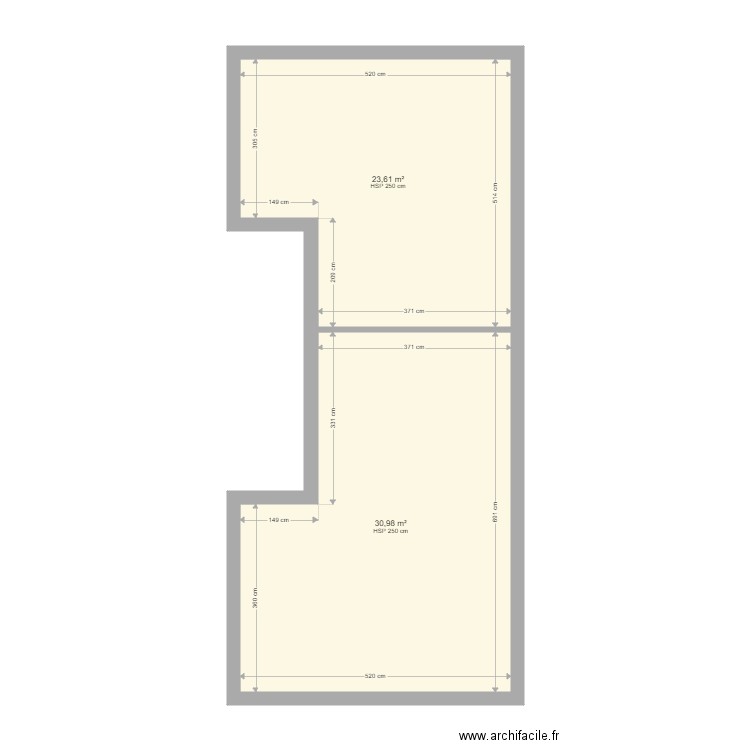 Apprt Stelle Maris. Plan de 2 pièces et 55 m2