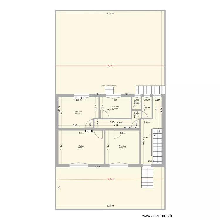 plan original. Plan de 9 pièces et 257 m²