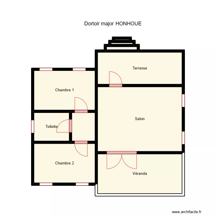 Vue en plan dortoir major. Plan de 