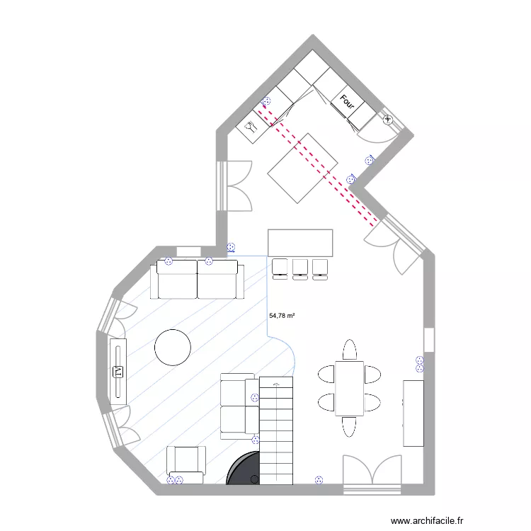 Nicole & Pierre plan &eacute;lectrique. Plan de 1  et 55 m²