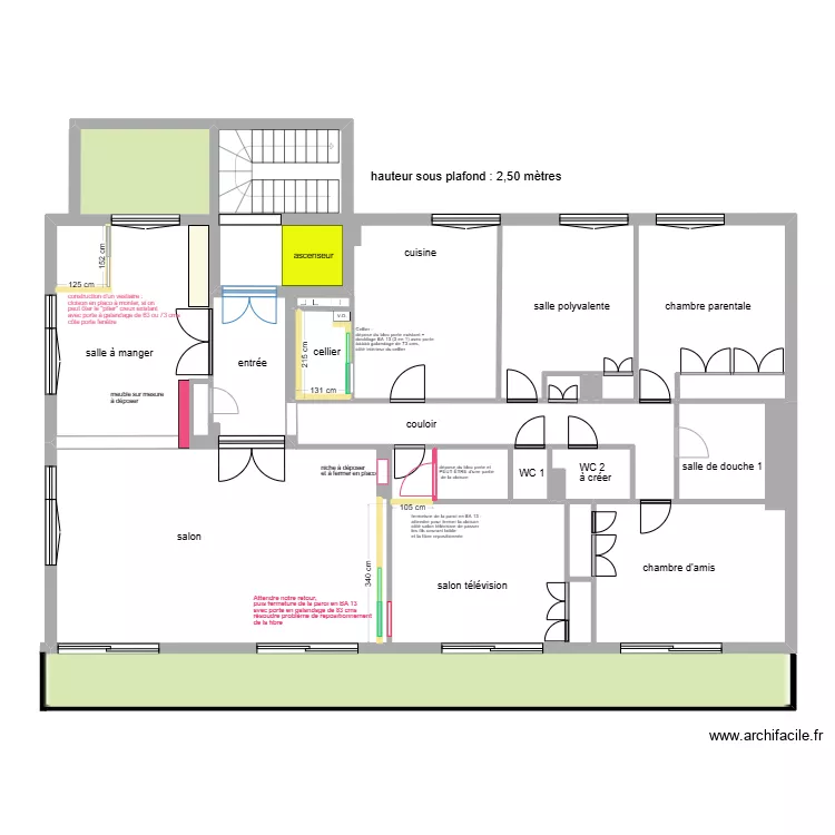 Appartement MAYEUR placo. Plan de 