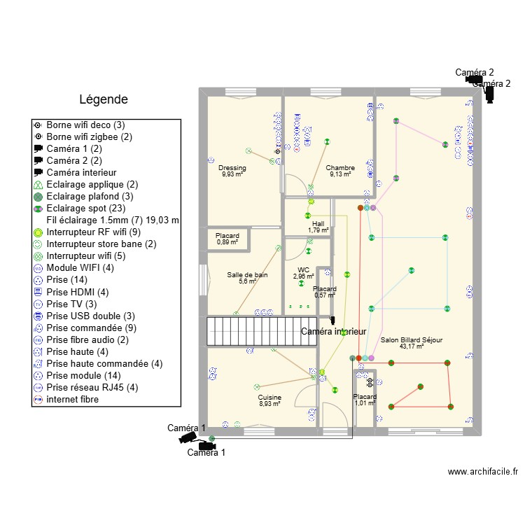 maison 39 électicité. Plan de 11 pièces et 87 m2