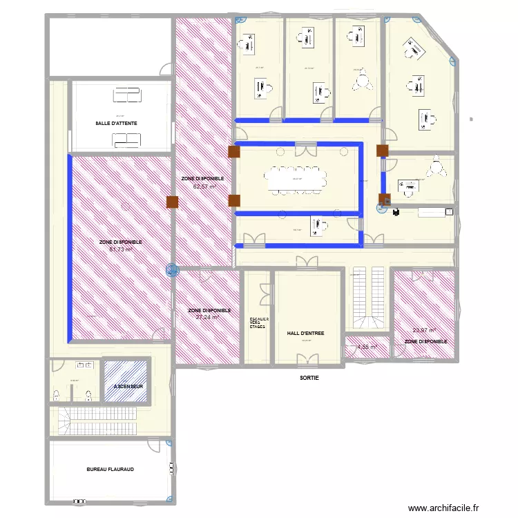 ESPACES Banque de France  - FLAURAUD. Plan de 