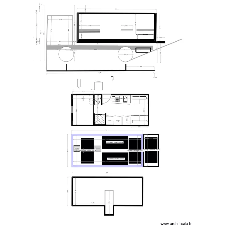 centenaire lit avant. Plan de 