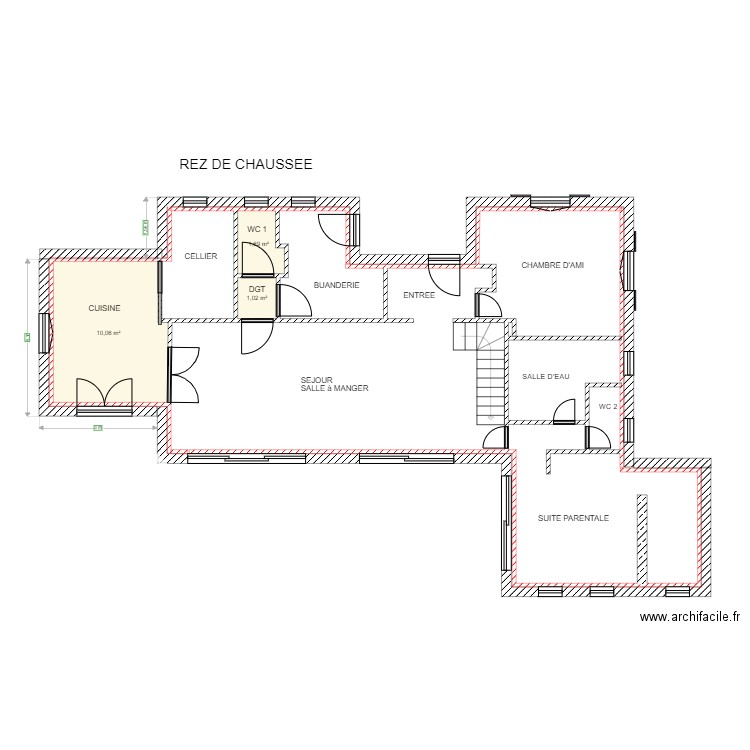 PROJET BENOIT GUETTET. Plan de 3 pièces et 13 m2