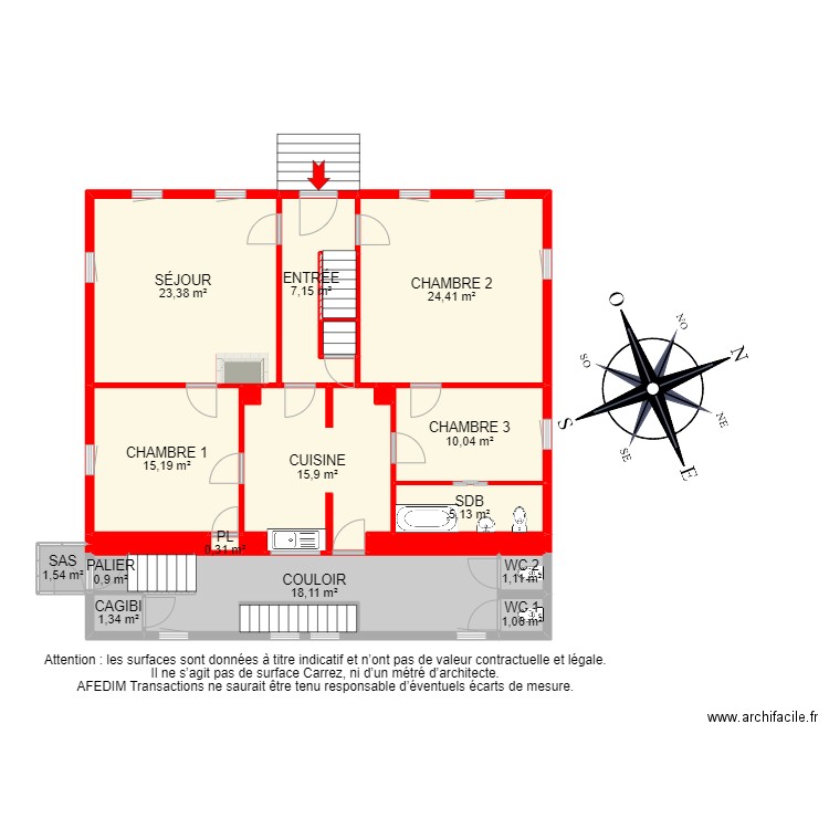 BI 17045 - . Plan de 65 pièces et 530 m2