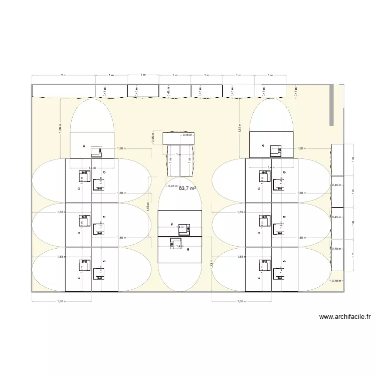 version 3. Plan de 1  et 64 m²