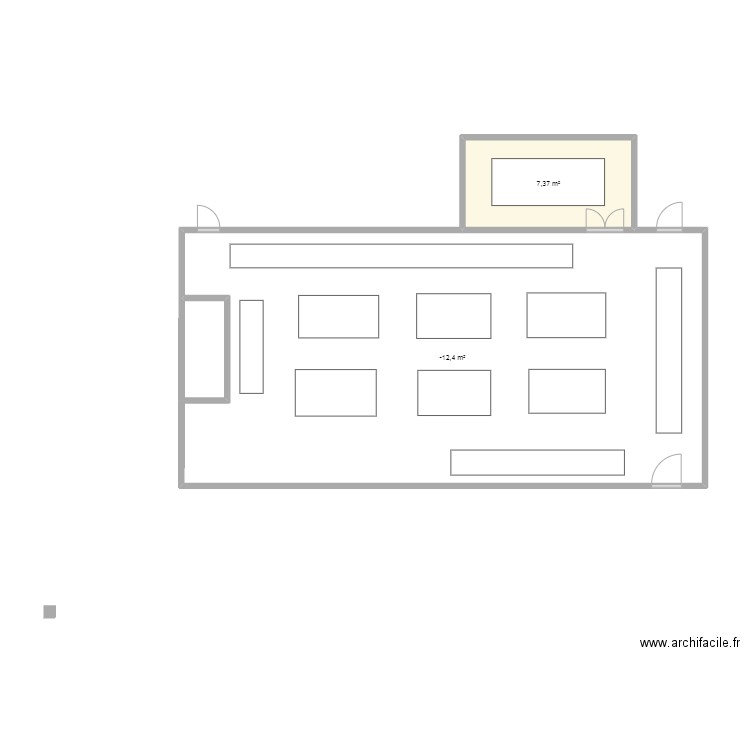 salle poudevigne. Plan de 2 pièces et 70 m2
