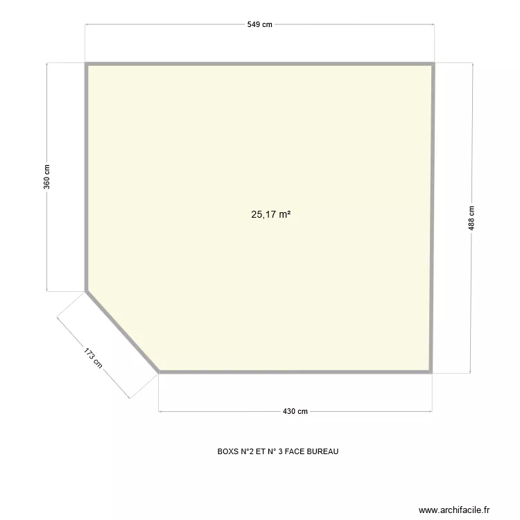 BOX N°2 ET 3 SANS CLOISONS. Plan de BOX N°2 ET 3 SANS CLOISONS. Plan de