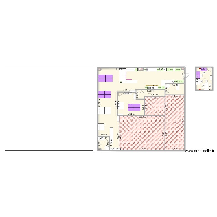 Plan labo - 29/07. Plan de 13 pièces et 356 m2