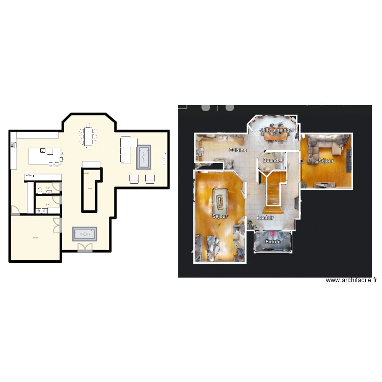 côte d'en haut. Plan de 5 pièces et 169 m2