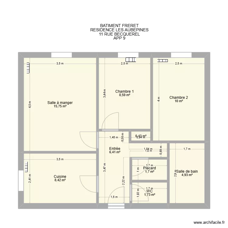 BAT ARMAND FRERET LGT11. Plan de 