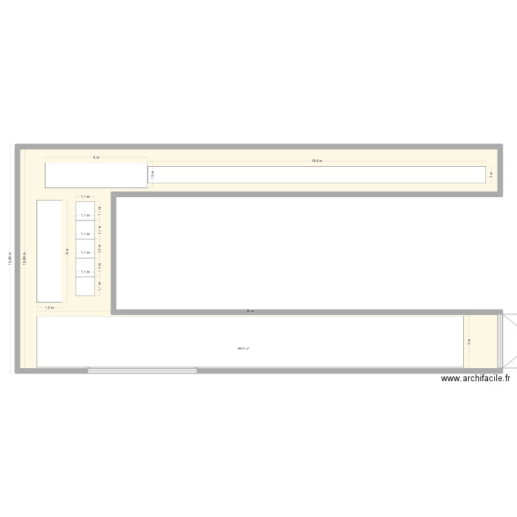 Organisation poste Mannesmann. Plan de 1 pièce et 199 m2