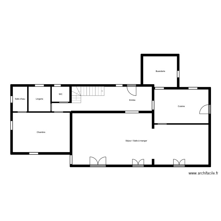 FRAZAO - Plan RDC. Plan de 8 pièces et 115 m2