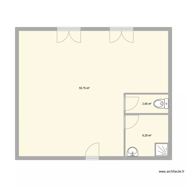 le carré camelia ( eliot thely. Plan de 3 Pièces et 65 m² le carré camelia ( eliot thely. Plan de 3 Pièces et 65 m²