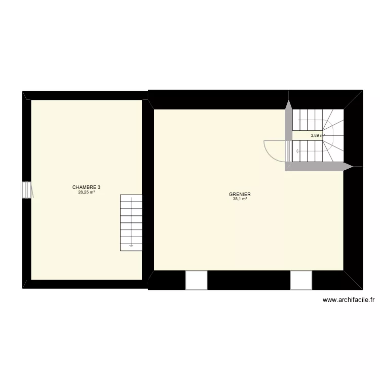 plan 2&egrave;me &eacute;tage. Plan de 