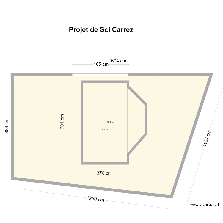 Projet sci carrez. Plan de 2 pièces et 167 m2