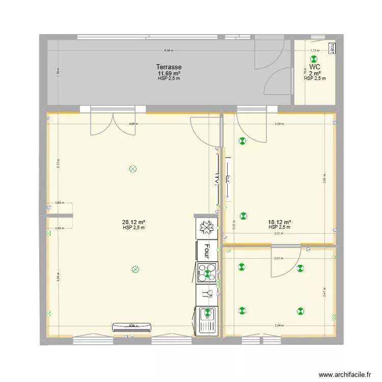 Chlo&eacute; - Ste Lucie - projet terrasse. Plan de 4  et 60 m²