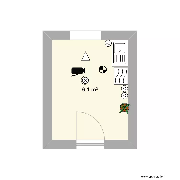 Cuisine de Benoit. Plan de 1 Pièce et 6 m²